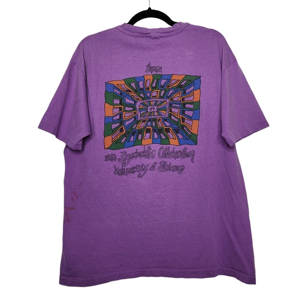 Vintage '88 Psychedelic Mushroom Groovy Art Double Sided Single Stitch Alabama